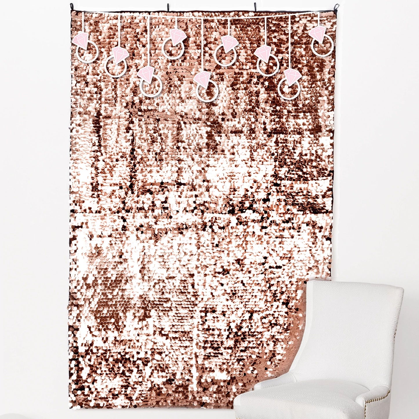 BLUSH ROSE GOLD SEQUIN BACKDROP