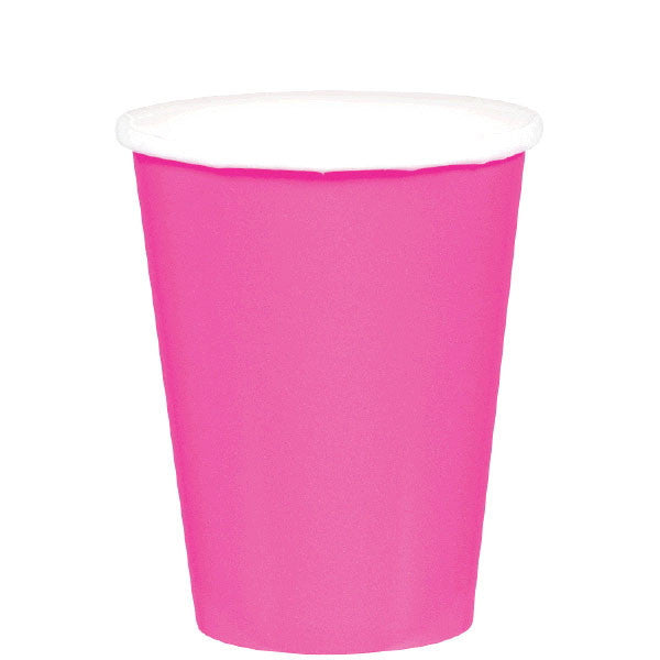 HOT / COLD PAPER CUPS - BRIGHT PINK 9OZ 20 COUNT