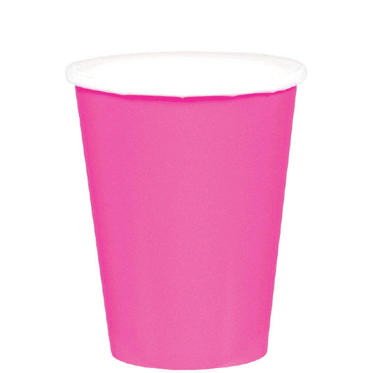 HOT / COLD PAPER CUPS - BRIGHT PINK   9OZ   20 COUNT