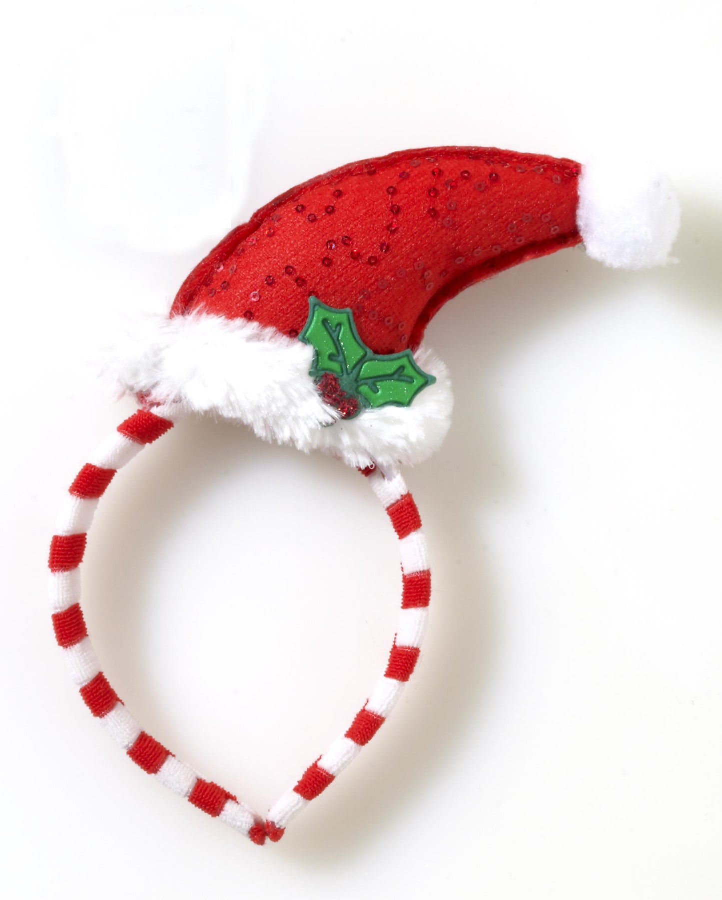 Christmas Hat w/Candy Cane Striped Headband