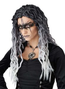 BLACK OMBRE CRINKLE DREADS WIG