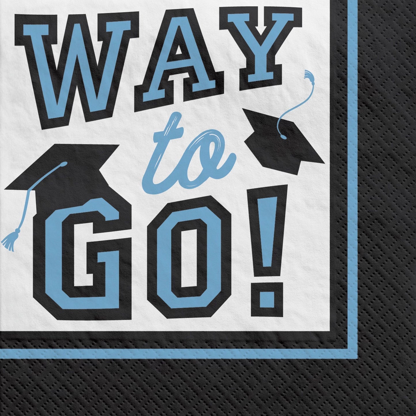 Powder Blue "Way to Go!" Graduation Beverage Napkins