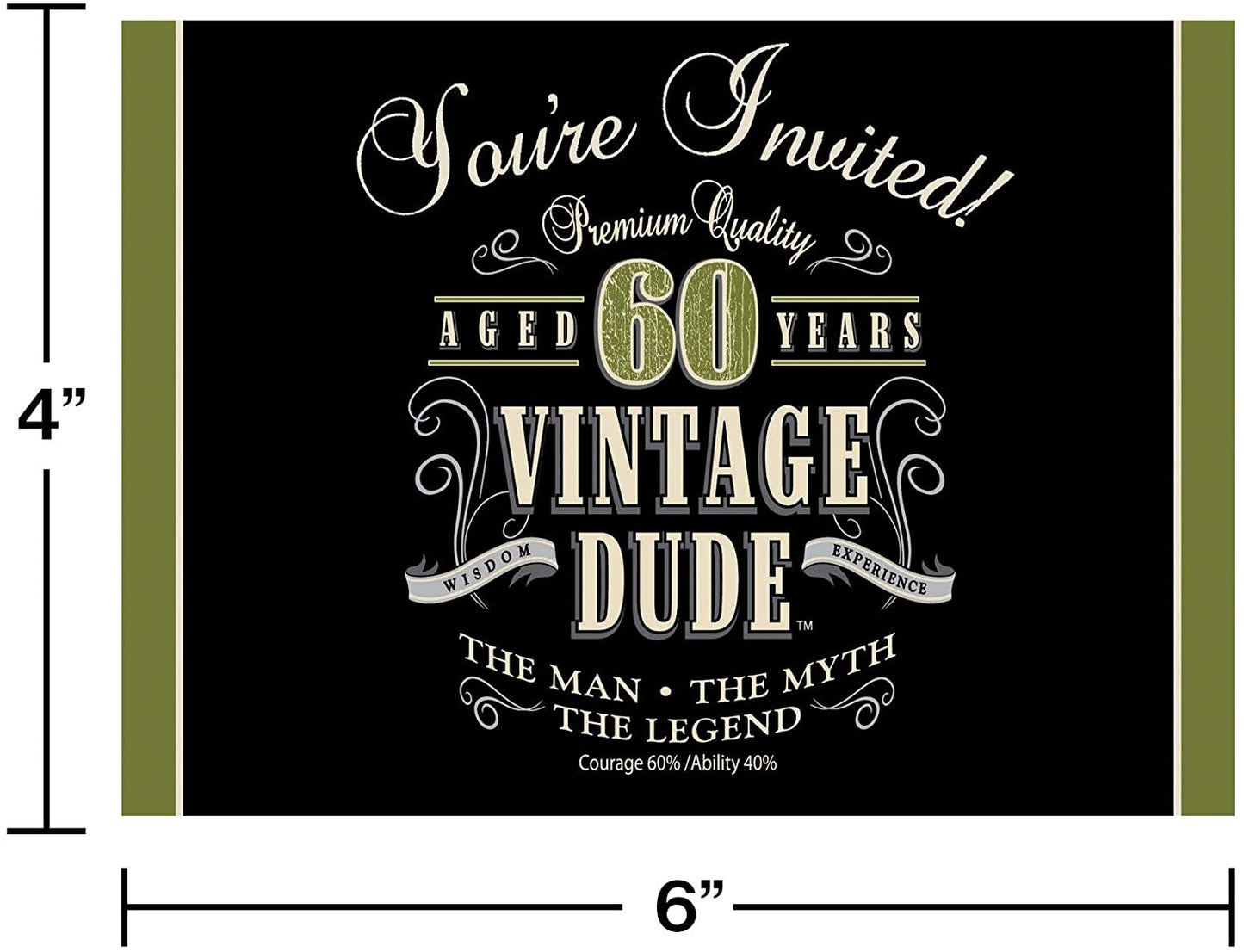 60TH BIRTHDAY INVITATIONS - VINTAGE DUDE