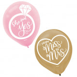 SHE SAID YES LATEX BALLOONS 15CT 12"