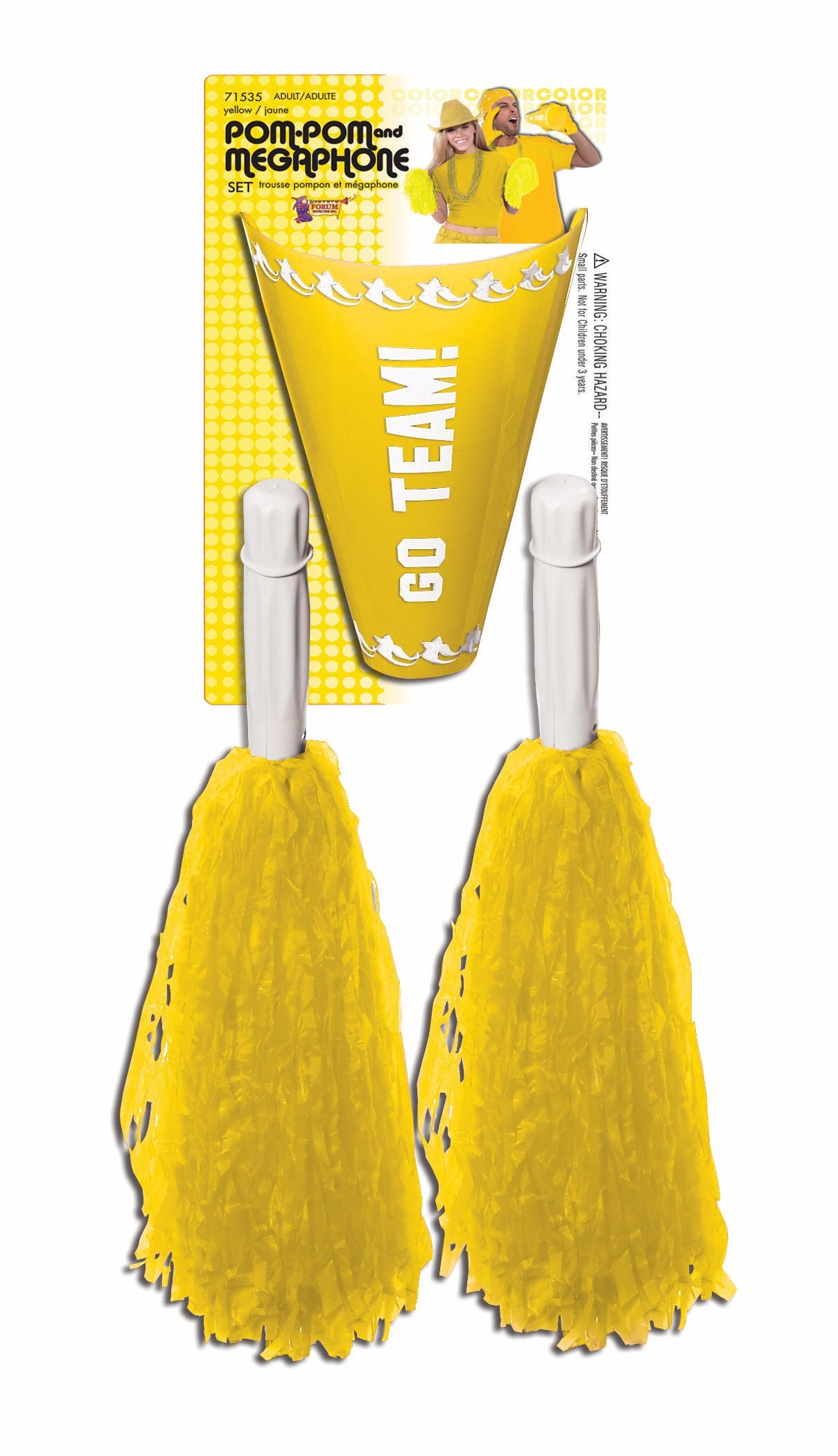 Yellow Pom Pom and Megaphone Set