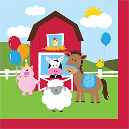 FARMHOUSE BIRTHDAY LUNCHEON NAPKINS 16CT