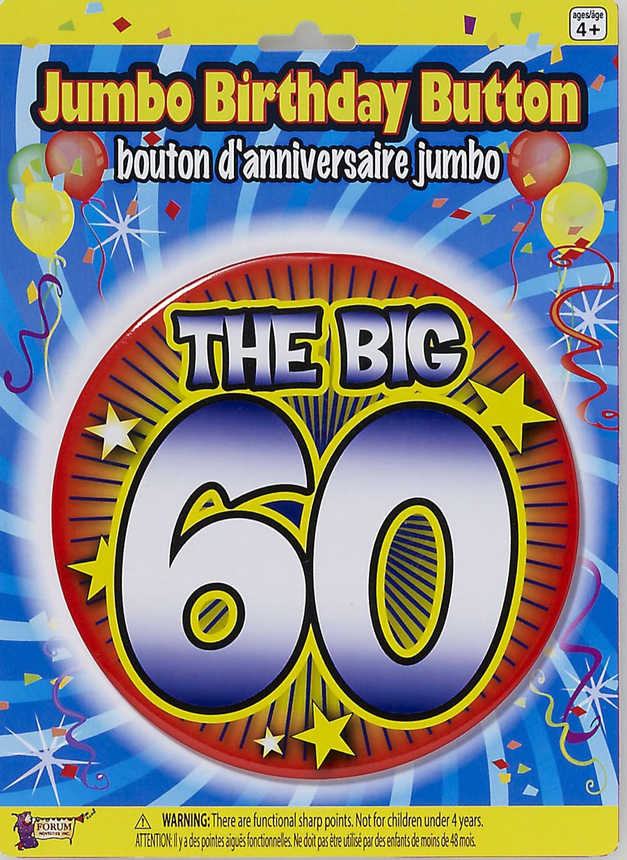 Jumbo "The Big 60" Birthday Button
