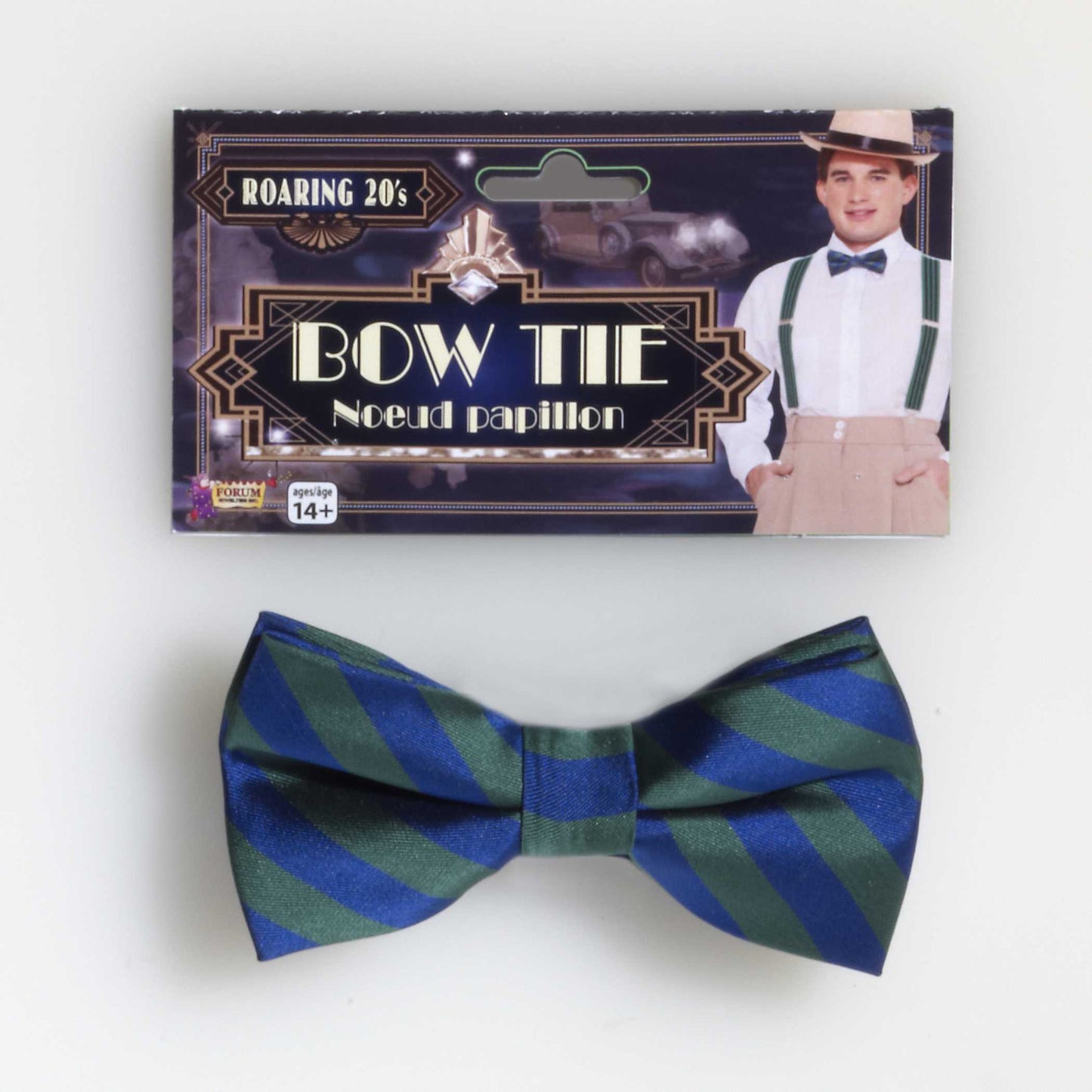 Striped Blue And Green Bow Tie