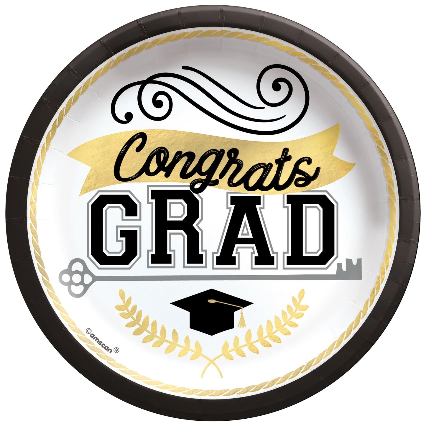 Achievement is Key Graduation 8.5" Paper Plates