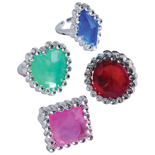 RINGS - JEWEL JUMBO ASST COLORS 12 CT/PKG