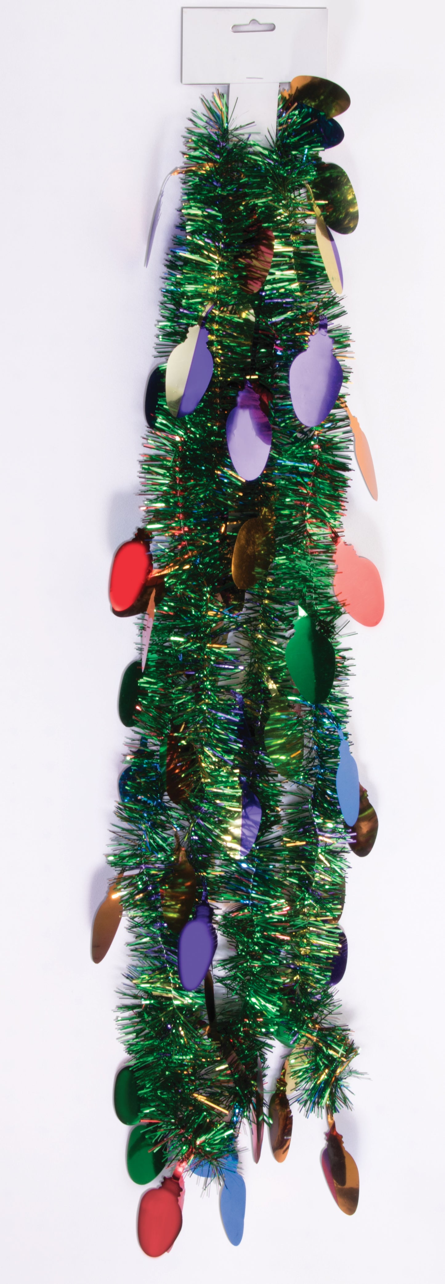 LIGHT BULB GARLAND TINSEL 9' LONG