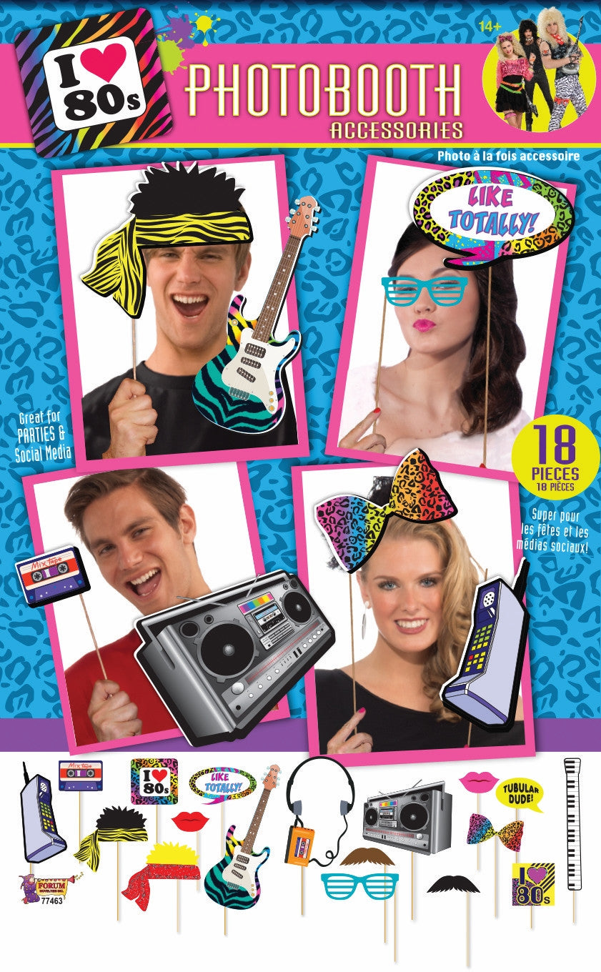 80'S PHOTO BOOTH PIECES 18 ASSORTED