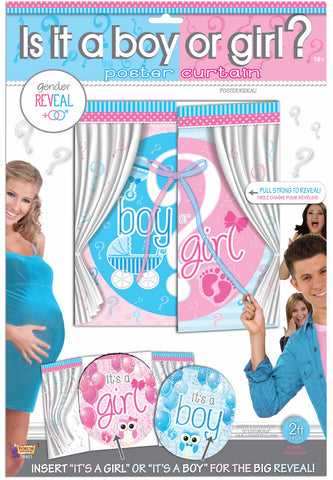 GENDER REVEAL POSTER CURTAIN