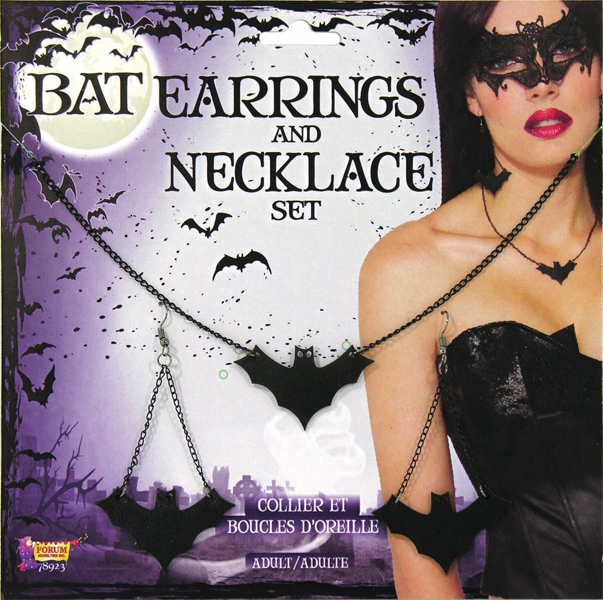 Bat Earrings and Necklace Set