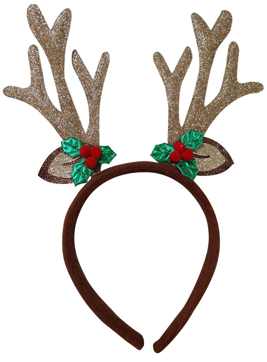 GLITZY REINDEER HEADBAND