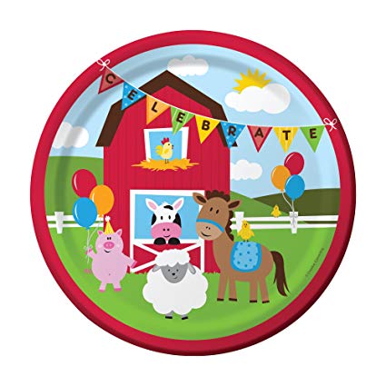 FARMHOUSE BIRTHDAY 9" PAPER PLATES 8CT
