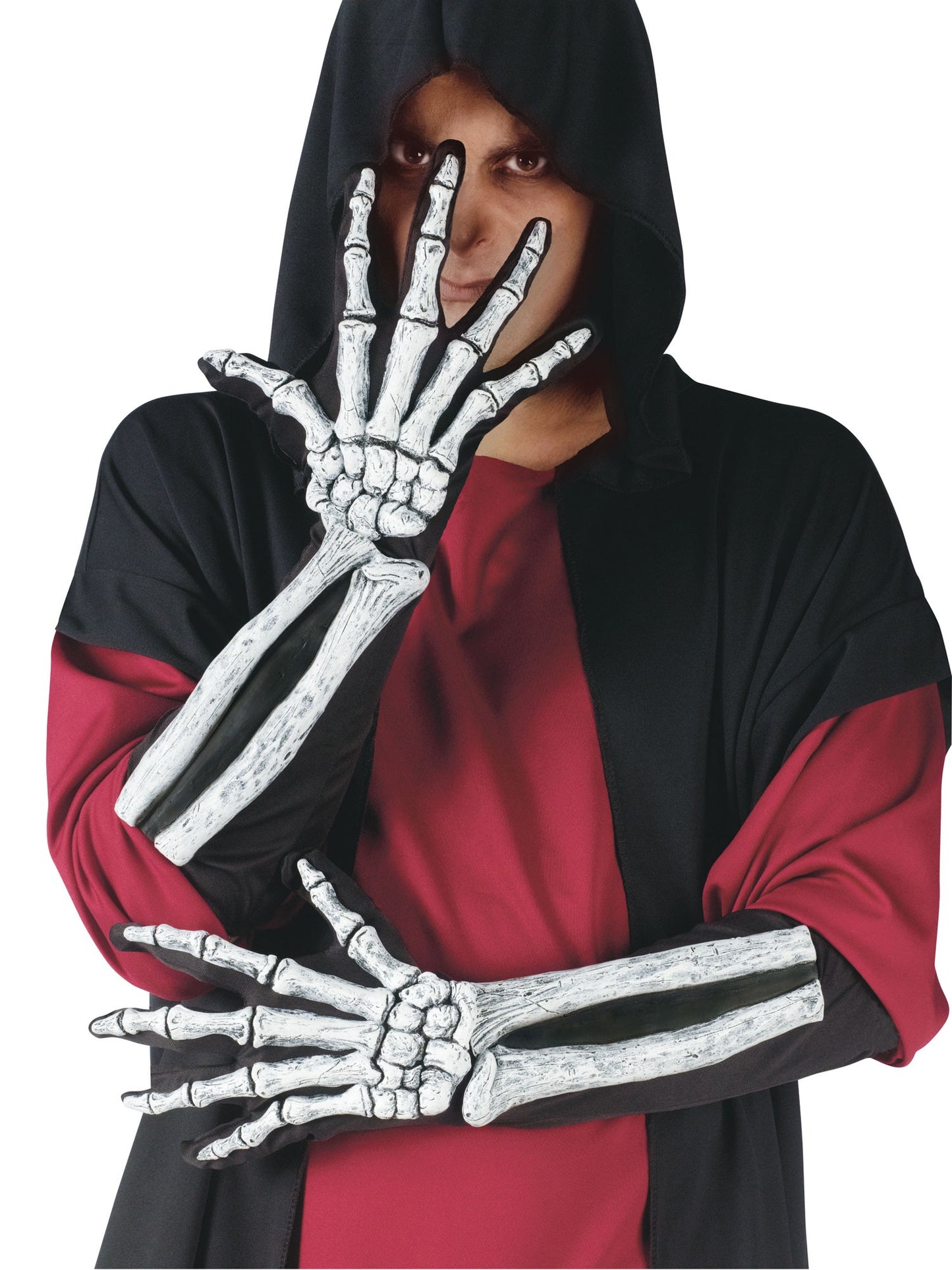 ADULT SIZE LONG SKELETON GLOVES