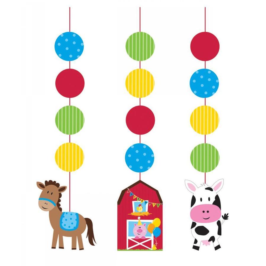 FARMHOUSE BIRTHDAY HANGING DECORATIONS 3CT
