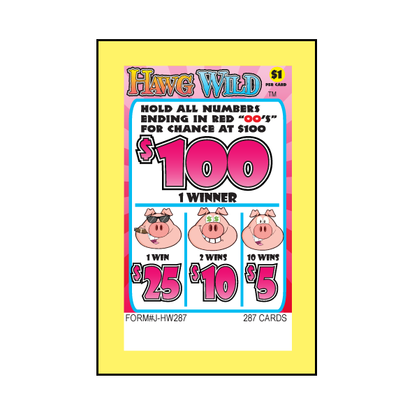 HAWG WILD PULL TAB 287 TICKETS
