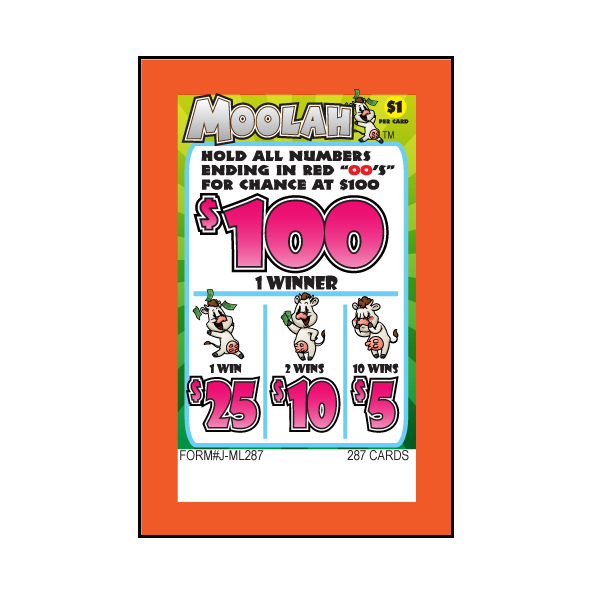 MOOLAH PULL TAB 287 TICKETS