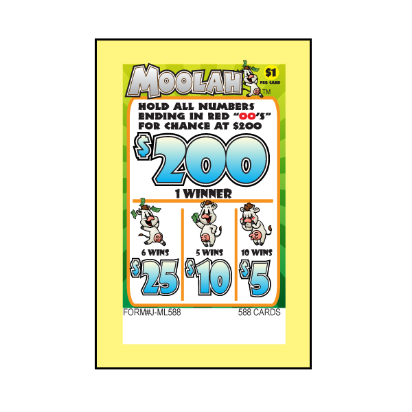 MOOLAH PULL TAB 588 TICKETS