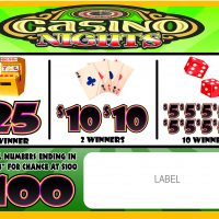 CASINO NIGHTS PULL TAB, 287 TICKETS