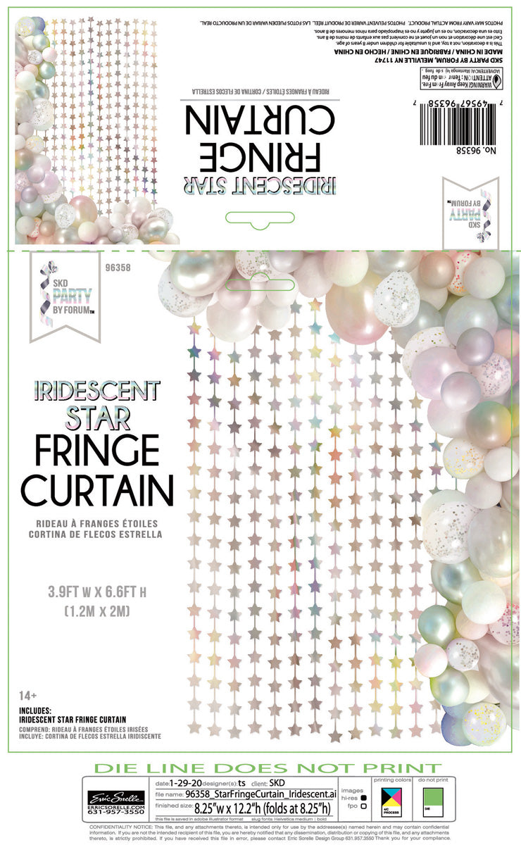 IRIDESCENT STAR FRINGE CURTAIN