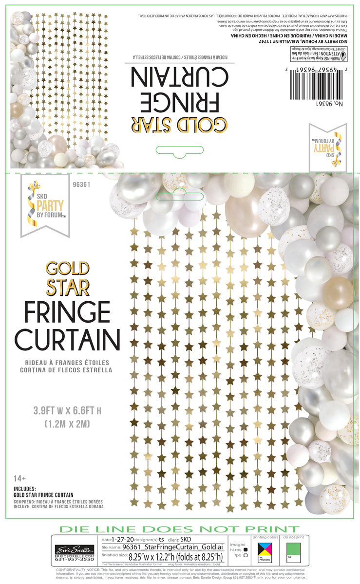 GOLD STAR FRINGE CURTAIN