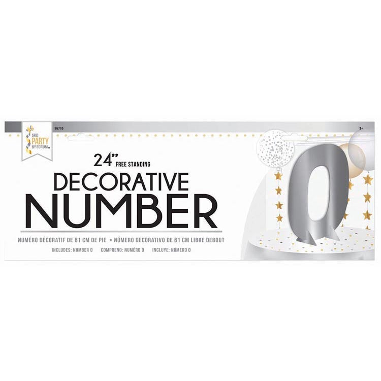 24″ Silver Metallic Number 0