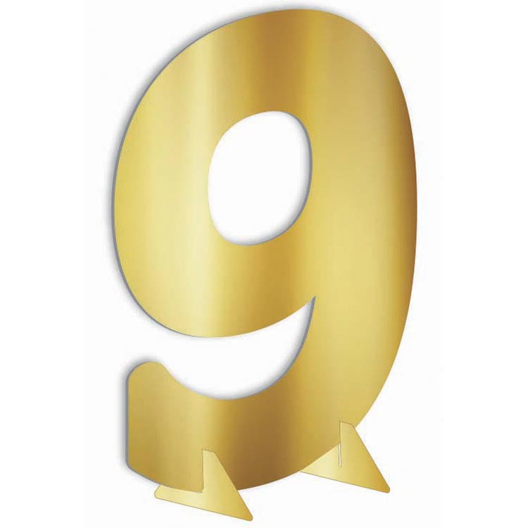 24″ Gold Metallic Number 9