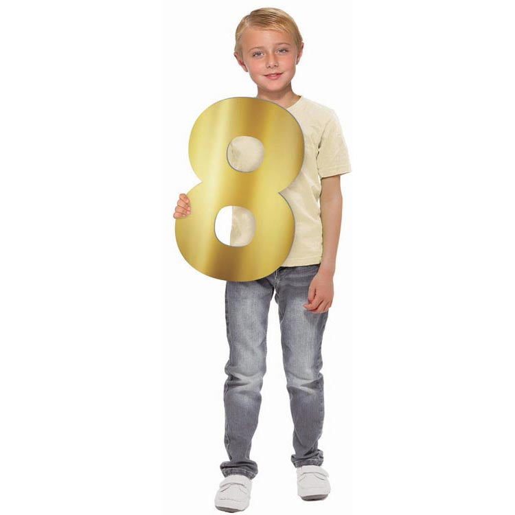 24″ Gold Metallic Number 8