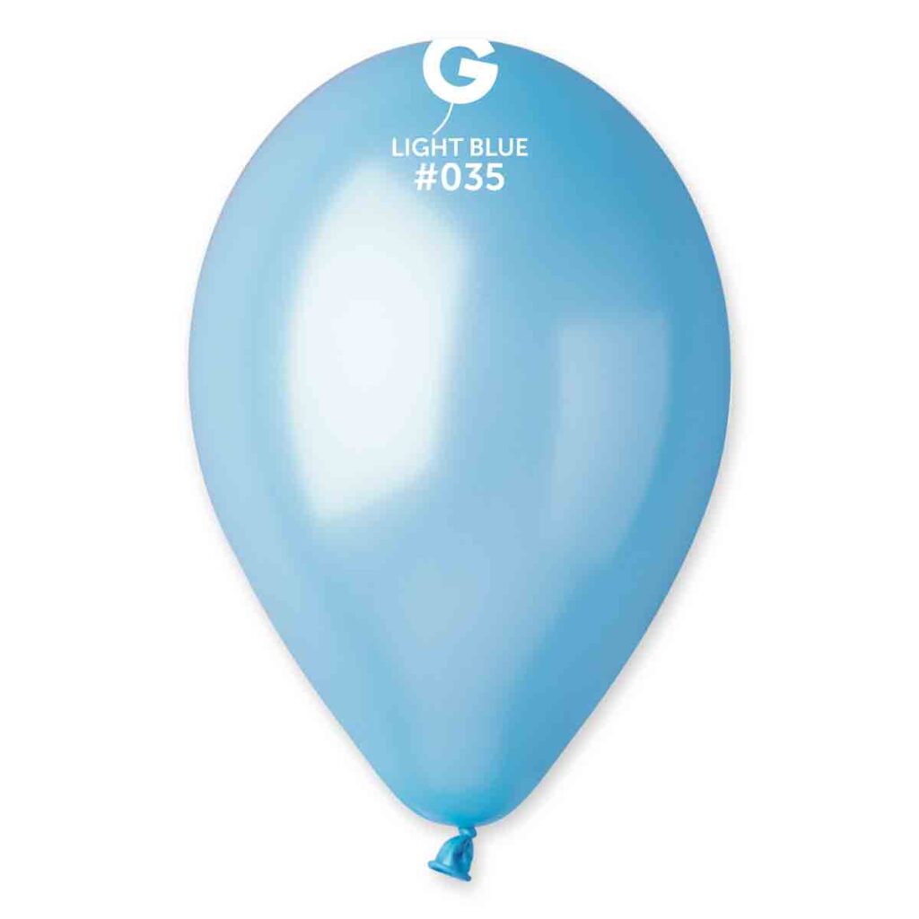 Light Blue Metallic Gemar Latex Balloons- #035