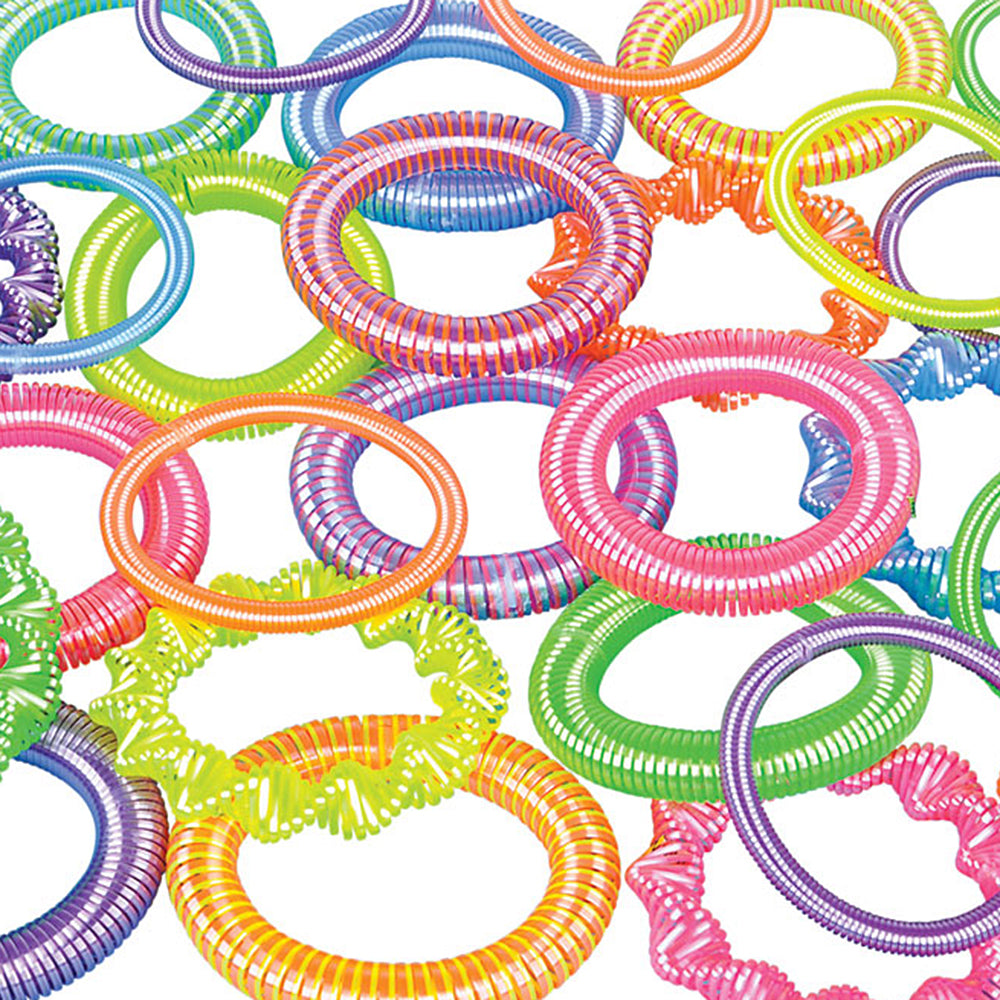 Neon Coil Bracelet Assortment 72pcs