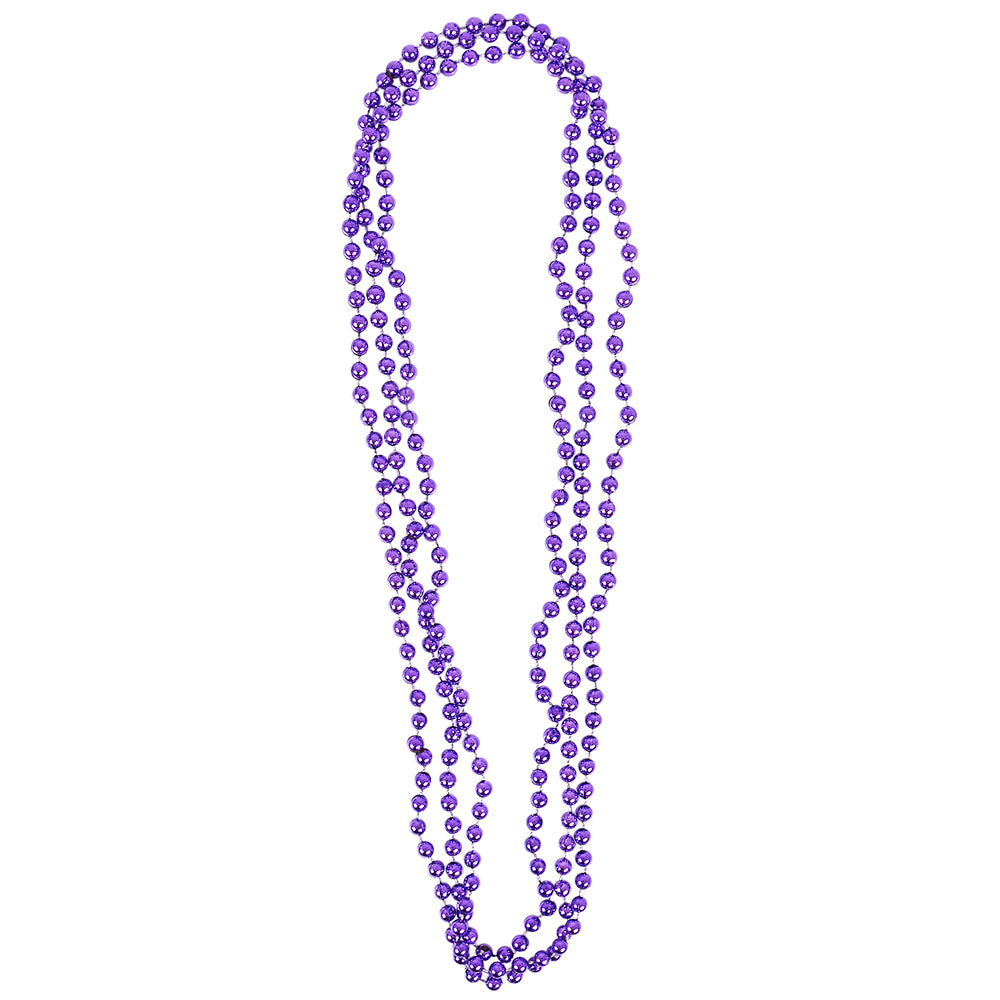 PURPLE BEAD NECKLACES 12CT