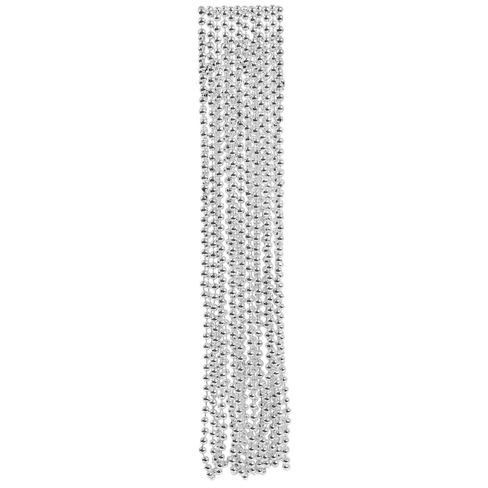 SILVER BEAD NECKLACES 12CT