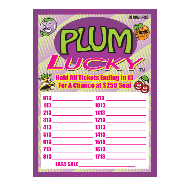 PLUM LUCKY PULL TAB 1272 TICKETS