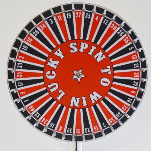 PRIZE WHEEL 31.5" - #40 NUMBERED WHEEL ON STAND AND LAYDOWN