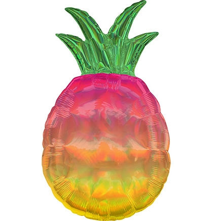 HOLOGRAPHIC PINEAPPLE SUPER SHAPE MYLAR BALLOON 31"