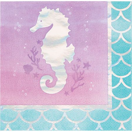MERMAID SHINE BEVERAGE NAPKINS 16CT