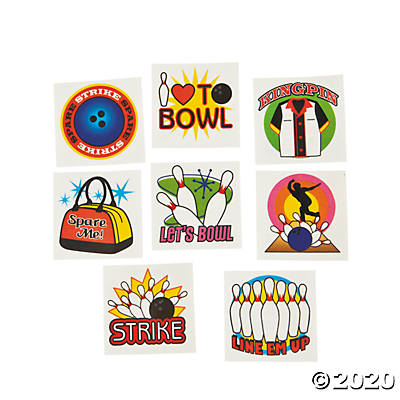Bowling Temporary Tattoos