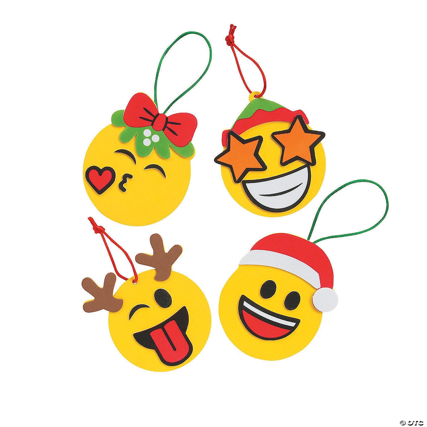 CHRISTMAS EMOJI ORNAMENT CRAFT KIT MAKES 12