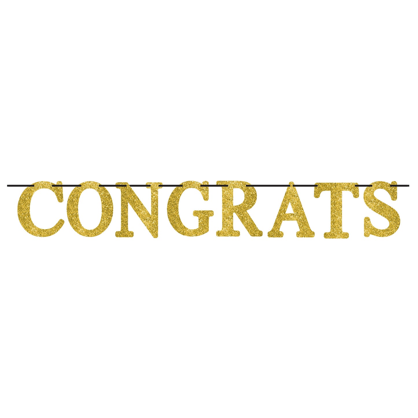GOLD SPARKLE CONGRATS BANNER