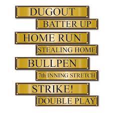 Baseball Street Sign Cutouts