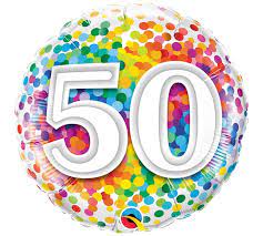 50 RAINBOW DOTS - 18" MYLAR BALLOON