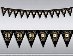 HERES TO 80 YEARS PENNANT BANNER