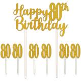HAPPY 80TH BIRTHDAY CAKE TOPPER