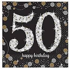 50TH BIRTHDAY LUNCHEON NAPKINS - SPARKLING CELEBRATION