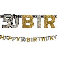 50TH BIRTHDAY BANNER - SPARKLING CELEBRATION