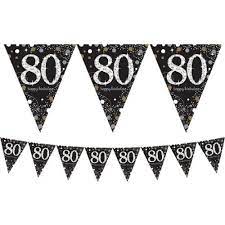 80TH PENNANT BANNER - SPARKLING CELEBRATION