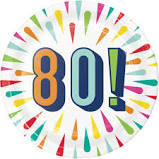 80TH CAKE PLATES - BIRTHDAY BURST